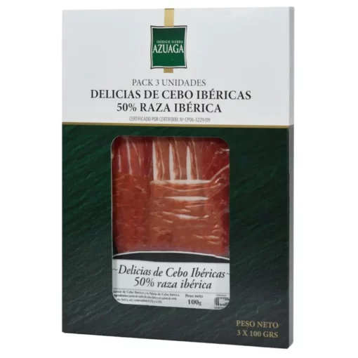 Azuaga 50% Iberian Cebo Ham. 300 grams in 100 gram blisters